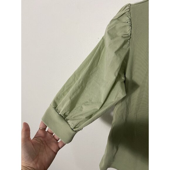 Veronica Beard Coralee Top Dusty Sage Green Size Medium - Picture 5 of 15